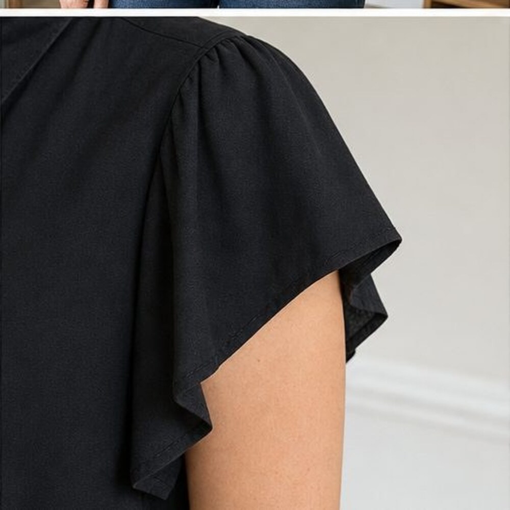 Black Button Blouse - Picture 5 of 6